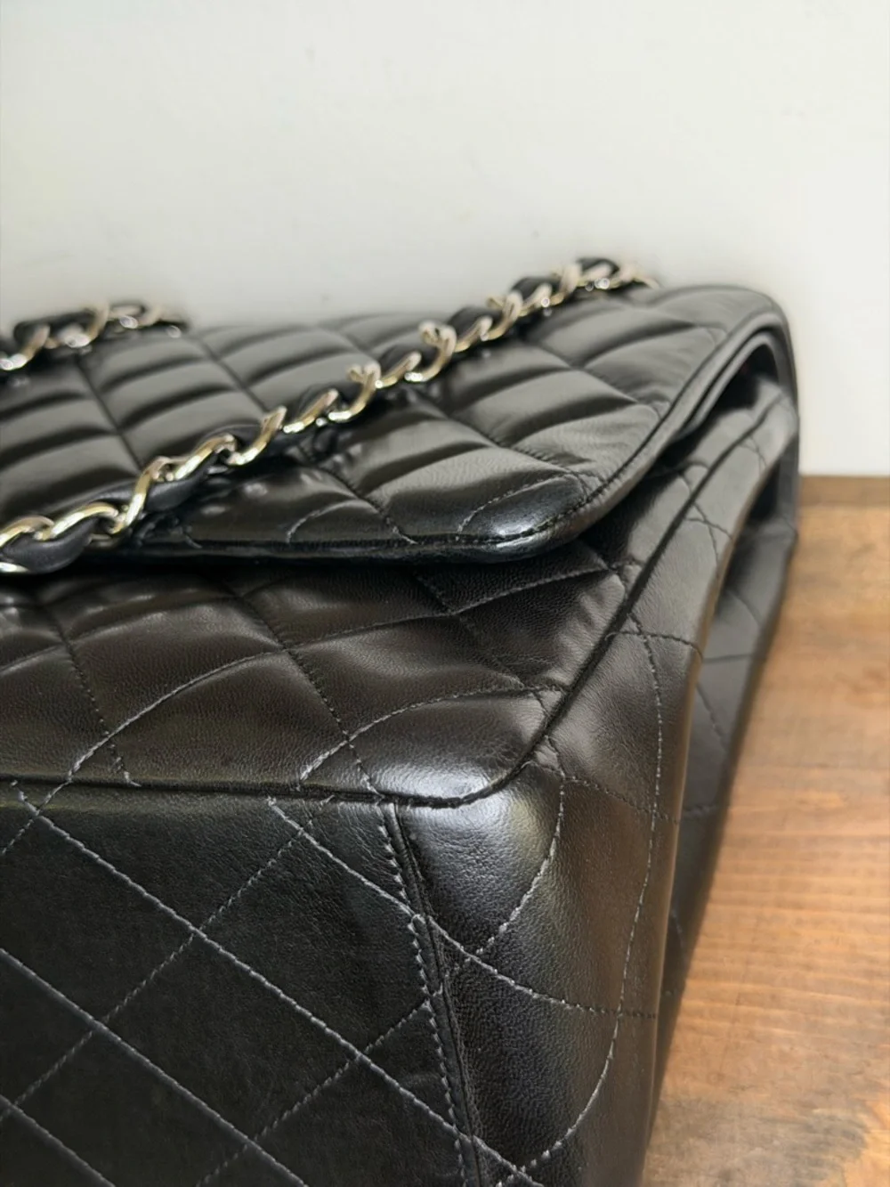 CHANEL MAXI Shoulder Bag with SILVER HARDWARE - Picture 9 of 14